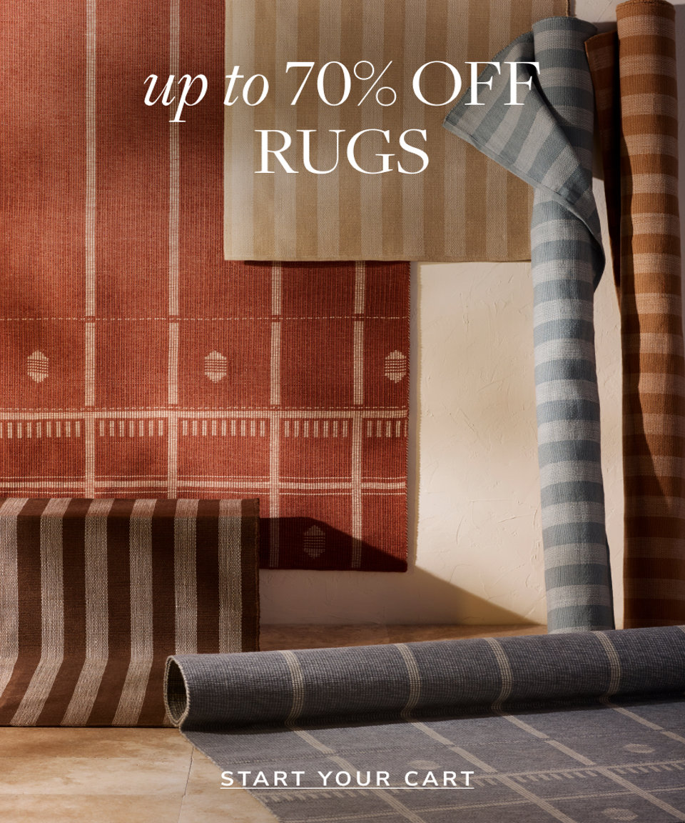 Up to 70% off rugs, start your cart
