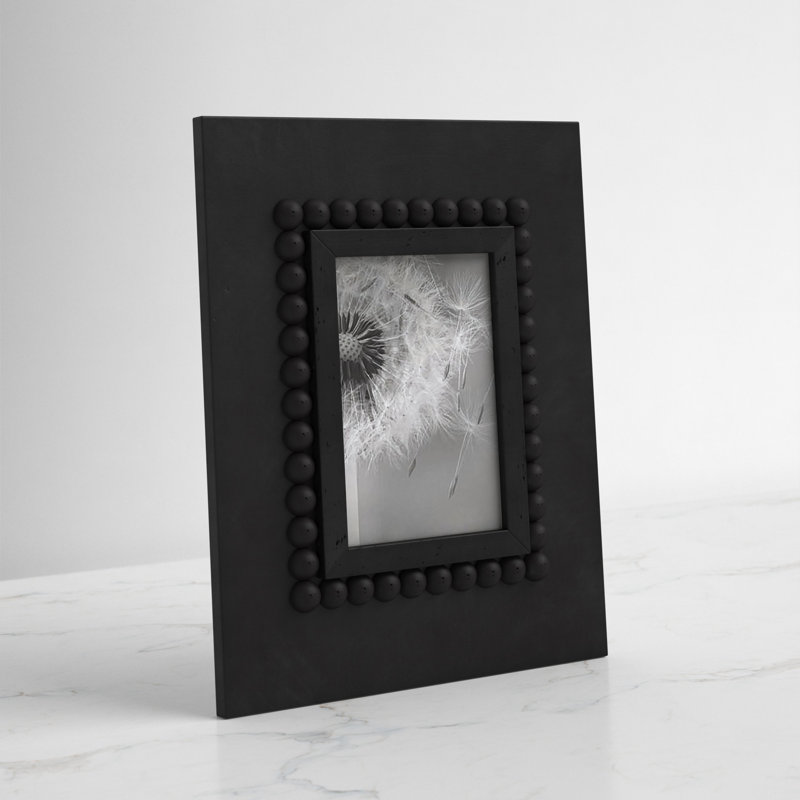 Black Wood Beaded Picture Frame