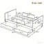 Lit plateforme avec tiroirs de rangement, structure de lit en bois massif avec garde-corps, petite tablette et crochets-109183413-109183412