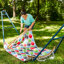 Hamac à barre courbé en polyester matelassé pour 2 personnes Lydd - rouge / vert / bleu-535795091