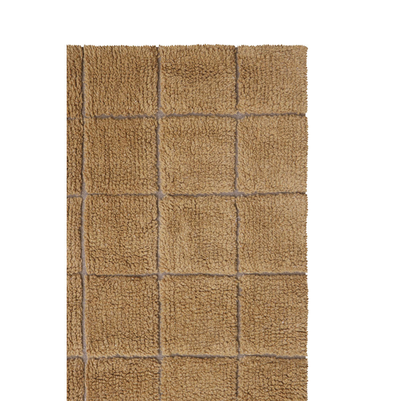 Mosaic Wool Geometric Area Rug in Brown, Runner 2'7" x 7'6"