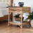 Elodie Natural Rattan End Table with Shelf Square Boho Accent Table with Decorative Loop Detail
