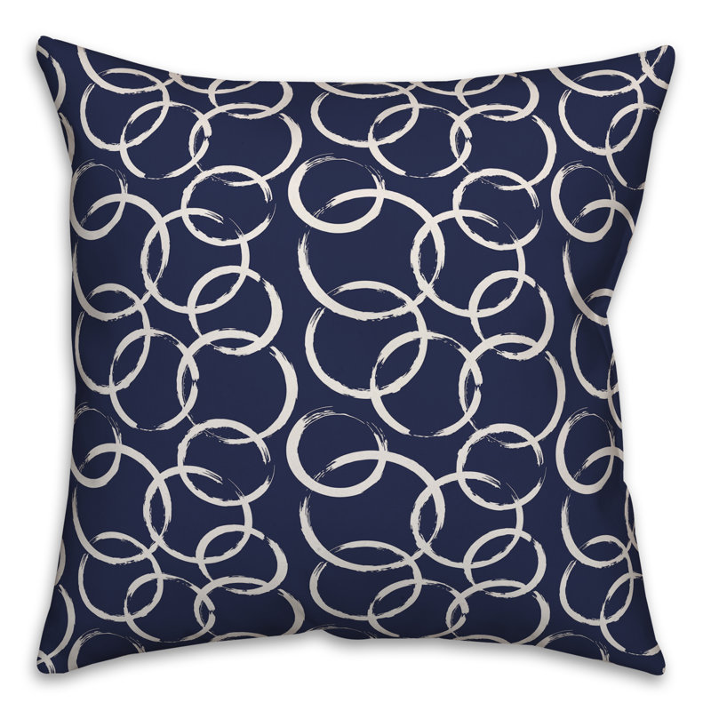 Geometric Throw Pillow, Navy/White, 20" x 20"