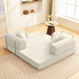 Foldable Three Person Fabric Sofa Bed, high Rebound Density Sponge Sofa