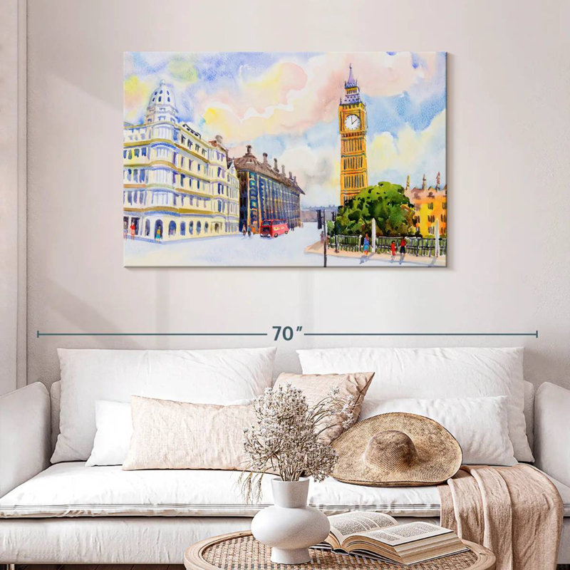Sirpi London, aquarelle, H 30 po x l 45 po