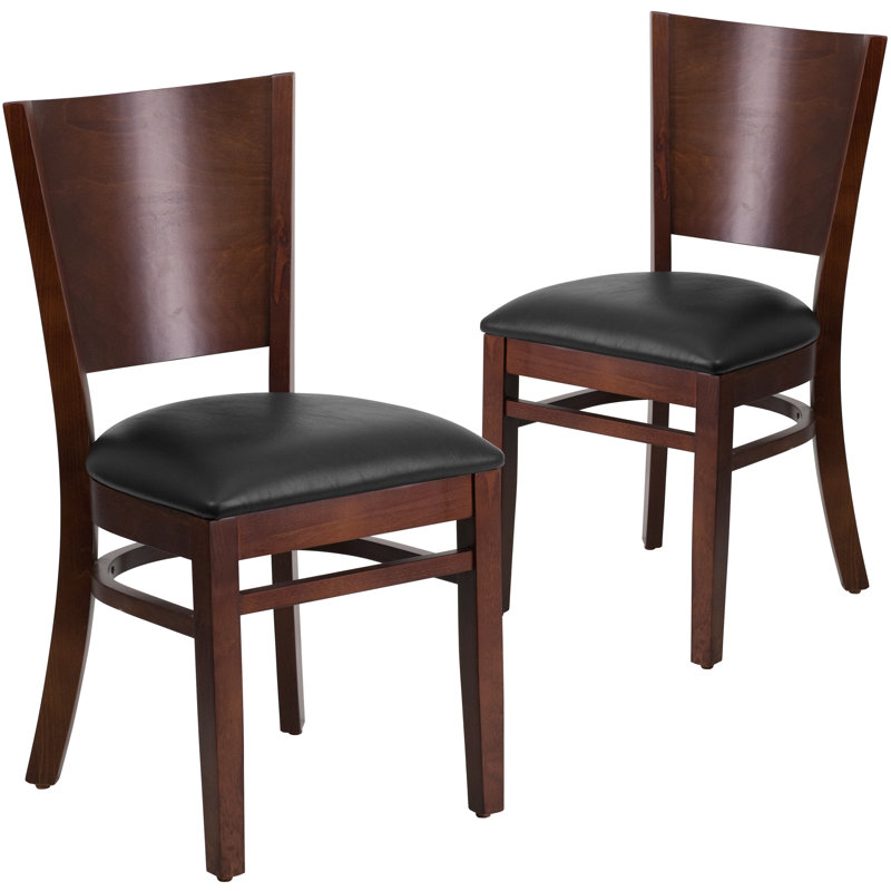 Kadircan 20'' H Upholstered Side Chair, Black, Walnut