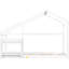 Lit simple en bois blanc avec tablette - support solide, semi-fermé sans sommier