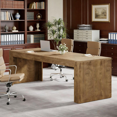 Bureau de direction spacieux en bois, design moderne pour le bureau à domicile