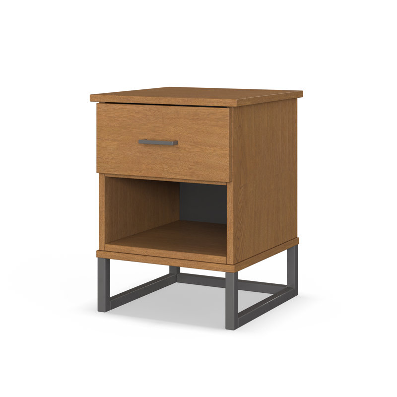 King Nightstand 1 Drawer, Solar Oak