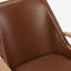 Chaise d'appoint en similicuir, fauteuil de style Mid-Century moderne avec structure en bois massif, fauteuil de lecture avec dossier haut pour le salon-2099928448