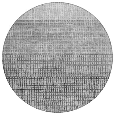 Machine Washable Indoor/Outdoor Xhevrie Gray Rug