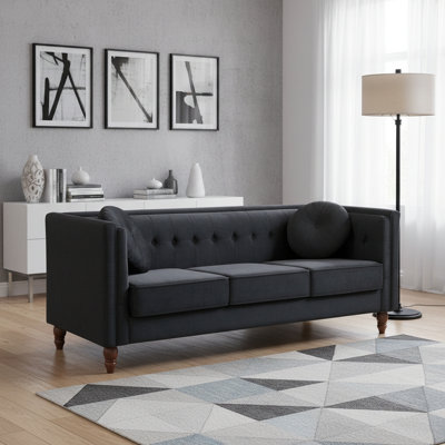 Crushed Velvet Upholstered Sofa