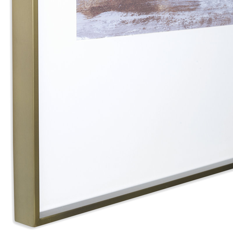 Coastline Abstract Print with Gold Frame, Set of 2