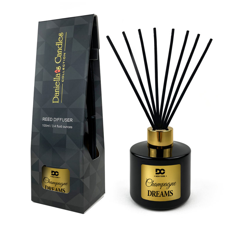 Champagne Dreams Reed Diffuser Set Black