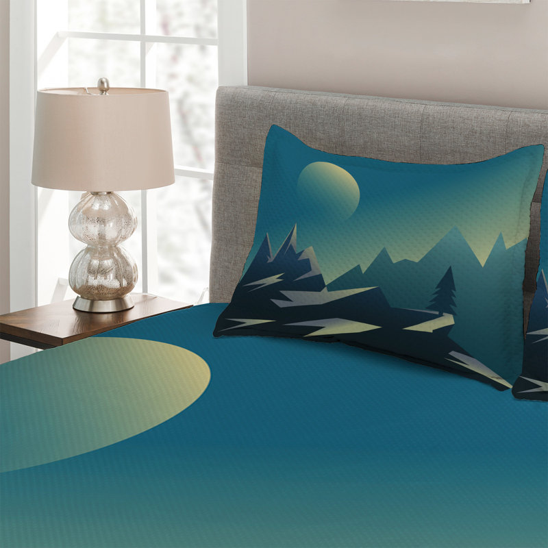 Mountain Modern & Contemporary Polyester Coverlet, King Bedspread + 2 Shams