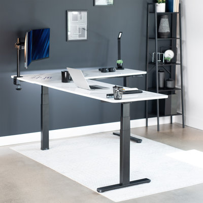 Adjustable Height L-Shaped Steel Standing Desk