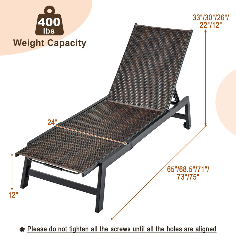 Chaise longue d'extérieur Rohaan