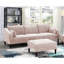 Mobilier de salon rosé, modulaire 5 pièces avec et chaise, modulaire en tissu, coussins inclus-2140537114
