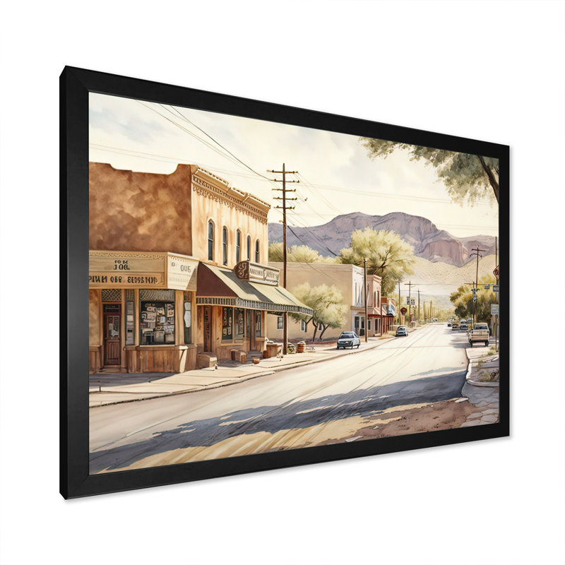 «Small Town Wild West II», impression sur toile, Cadre photo noir, H 12 po x l 20 po x P 1 po