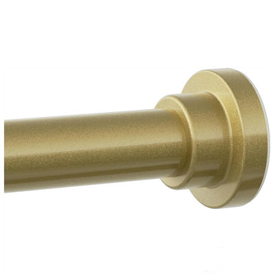 Gold Shower Curtain Rod 28-74 Inches Never Rust Adjustable Shower Rod Spring Tension Non Slip No Drilling Shower Rods for Bathroom Garland Window