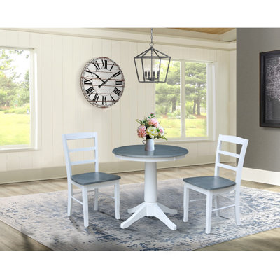 Dajanai 2 - Person Solid Wood Top Pedestal Base Dining Set