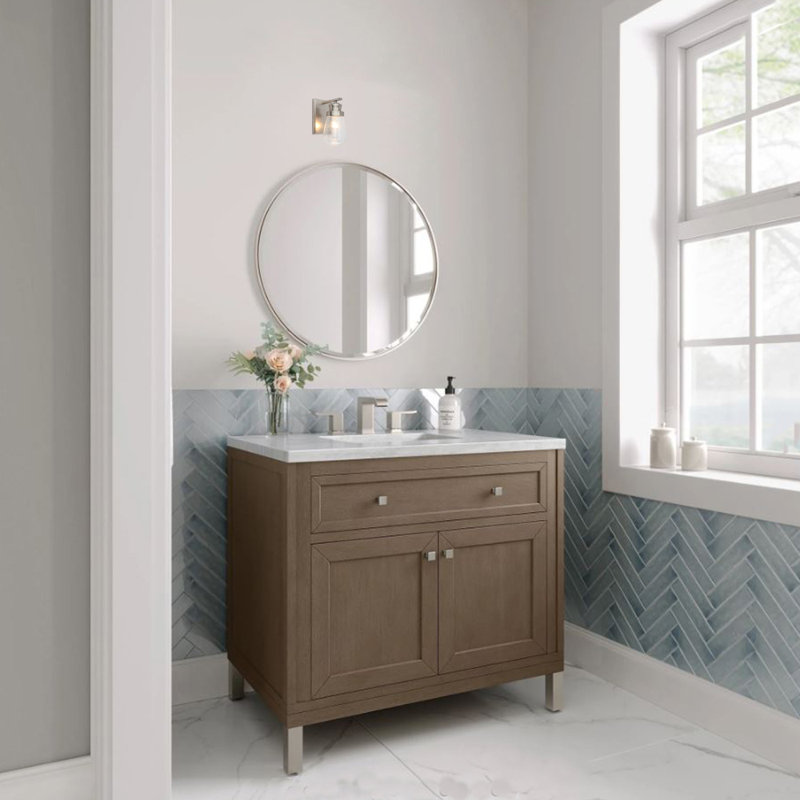 Éclairage pour meuble-lavabo 1 lumière au fini nickel brossé