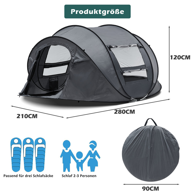 Carolynne 2 Person Tent, Grey