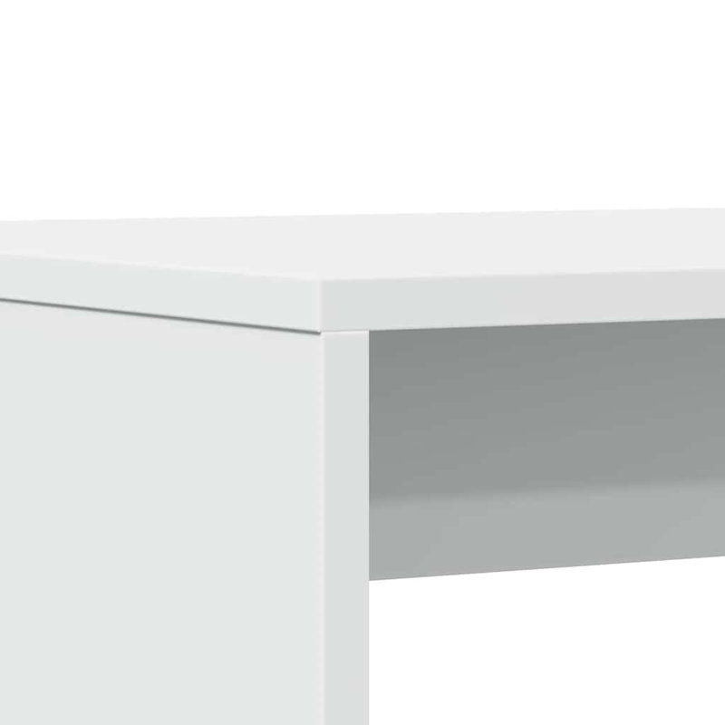 3 Piece Dining Table And Bench Set Engineered Wood, White
