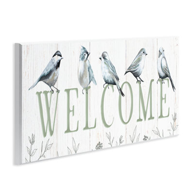 Delicate Welcome Birds Wall Plaque, design by Elizabeth Tyndall