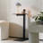 Black Lifting End Table, Modern End Table, Two-Story Shelf Beside Table, Stainless Steel Material, Durable.-1471284093
