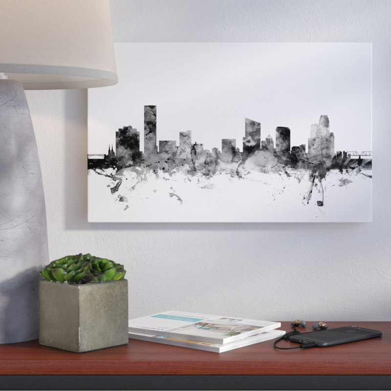 « grand rapids mi horizon », impression sur toile tendue, H 12 po x l 19 po x P 2 po