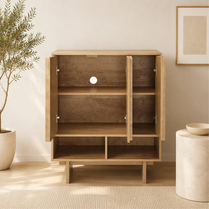Buffet 31,6 po Mid Century, Naturel