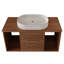 Meuble-lavabo mural moderne 39,4 po avec lavabo en céramique ovale et meuble flottant