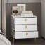 Table de chevet moderne de 21,3 po de hauteur, table de chevet blanche de 19,6 po de largeur avec 3 tiroirs de rangement
