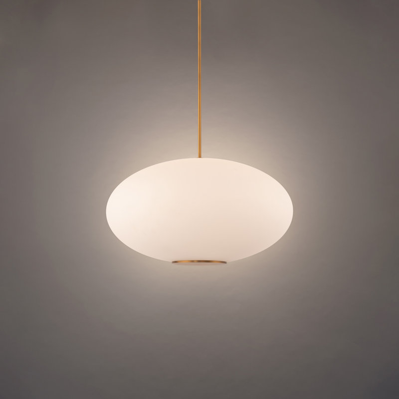 Aged Brass Globe Glass LED Pendant Light