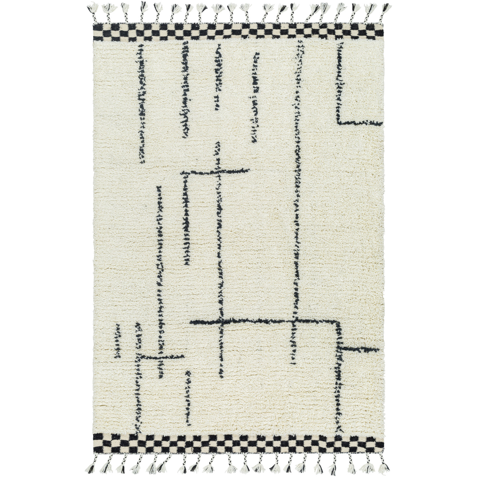 Keon Handmade Wool Cream Rug, Rectangle 8' x 10'