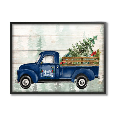 «Merry Christmas Blue Holiday» par Kim Allen - impression sur bois