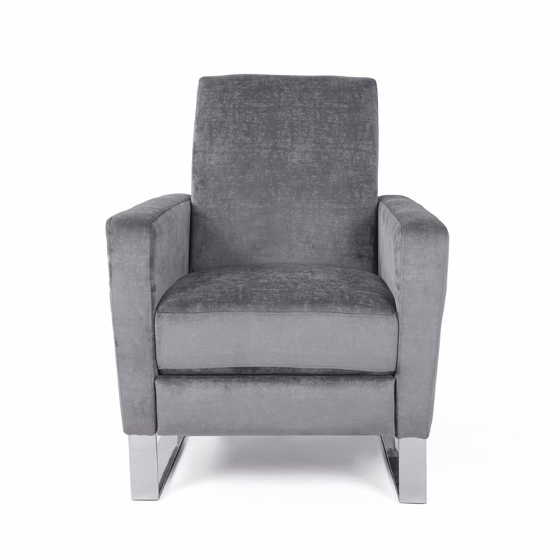 Fauteuil inclinable à pieds hauts en métal, Grey Fabric