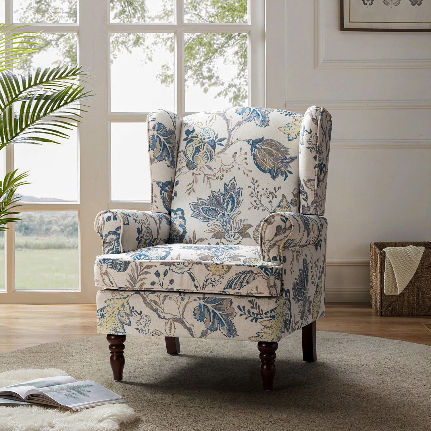 Floral Petite Wingback Chair Sold At Auction: A Small Wingback
