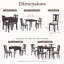 Ensemble de table de salle à manger à abattants 3 pièces avec 2 chaises rembourrées-465951868