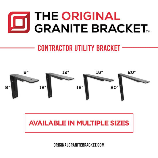 The Original Contractor Utility Bracket, 12” H x 2” W x 12” D