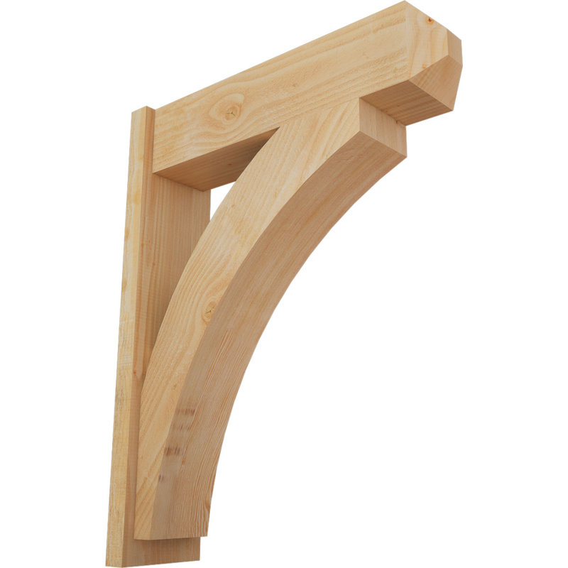 Thorton Craftsman Rustic Wood Outlooker,  30" D x 38" H , 8" W Douglas Fir (Rough Sawn)