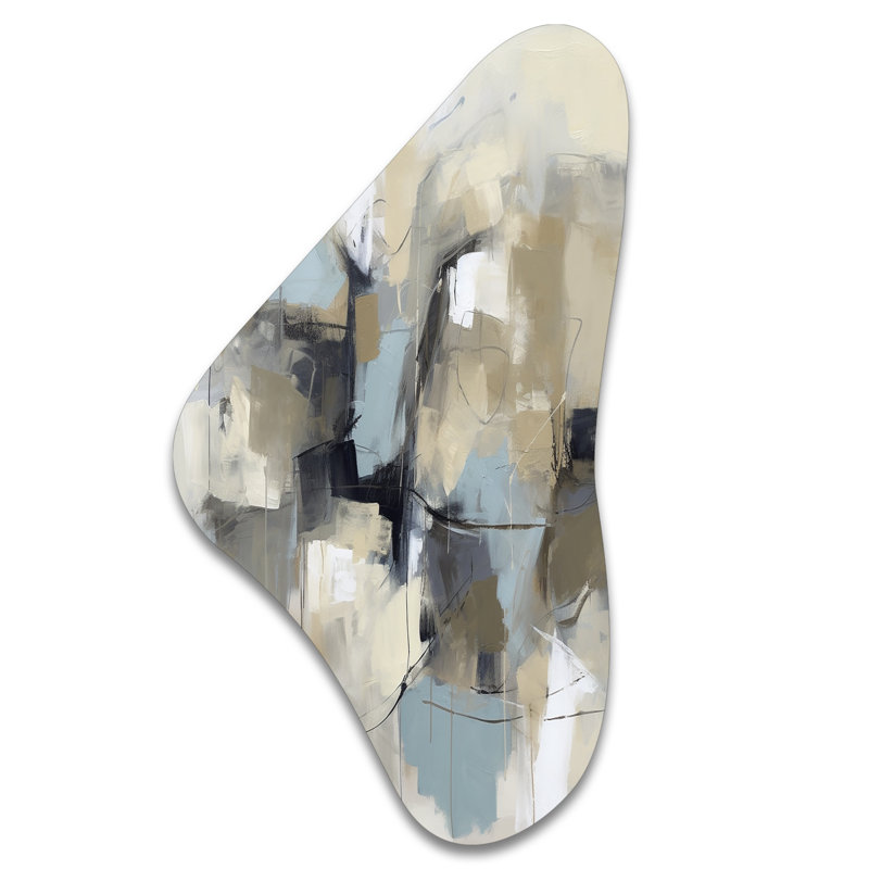 Chiwetel - peinture abstraite, art mural asymétrique en métal, reproduction d'art moderne de forme unique, H 39 po x l 21 po
