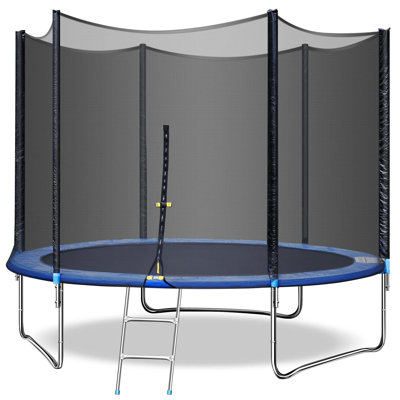 10ft Outdoor Trampoline with Safety Enclosure Net, 680 lbs Capacity