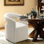 Chaise rembourrée avec roulettes cachées-1252908514