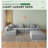 Convertible Modular Sectional Sofa Set Grey Popular Microfiber Fabric Compression Sofa-278191991