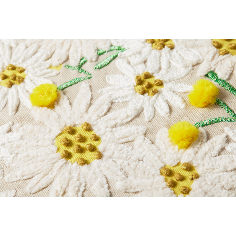 Rifle Paper Co. x Loloi PRP0018 Daisies Beige 18" x 18" Pillow, Down