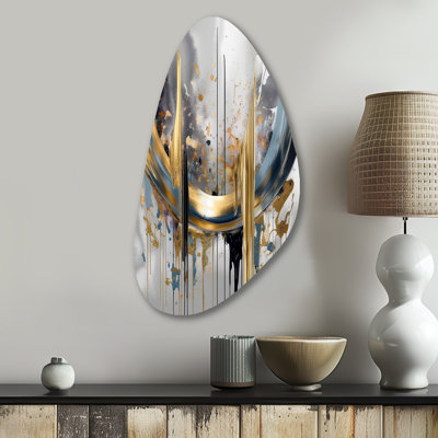 Hagen - Marble Unique Shape Metal Wall Decor, Modern Asymmetrical Metal Art Print