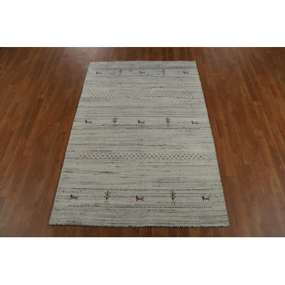 Handmade Gabbeh Style Indian Rug 4x6