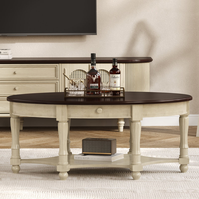 Table basse Dora, Noir / Beige